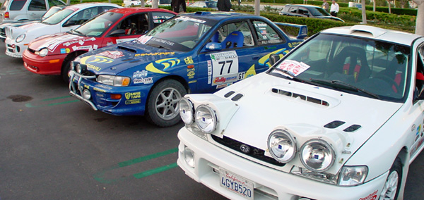 Rally cars at cars and coffee