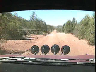 The exact moment where we crack the windshield in the Neon.